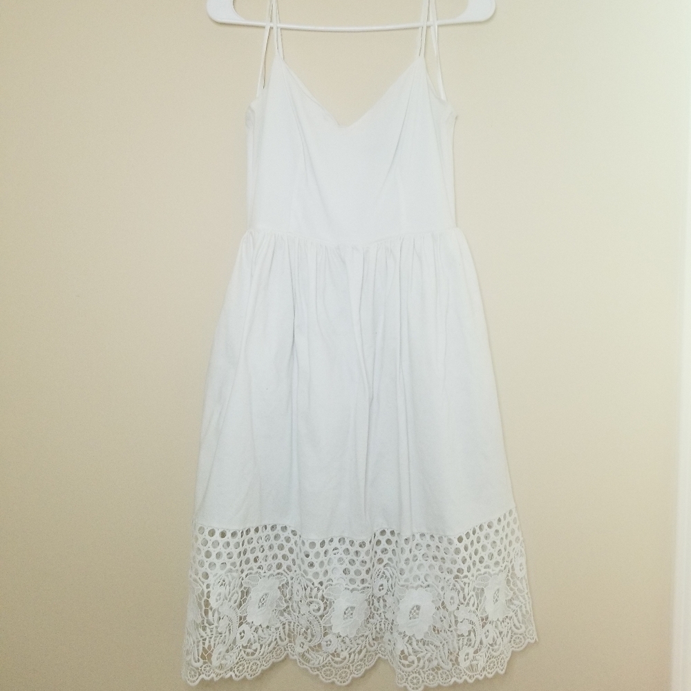 French Connection White Lace Dress with Pockets
